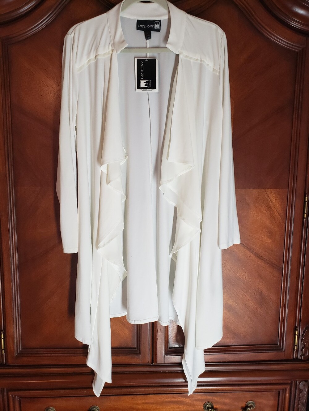 ANTHONY Originals Women's Cream Drape Front Blazer Jacket